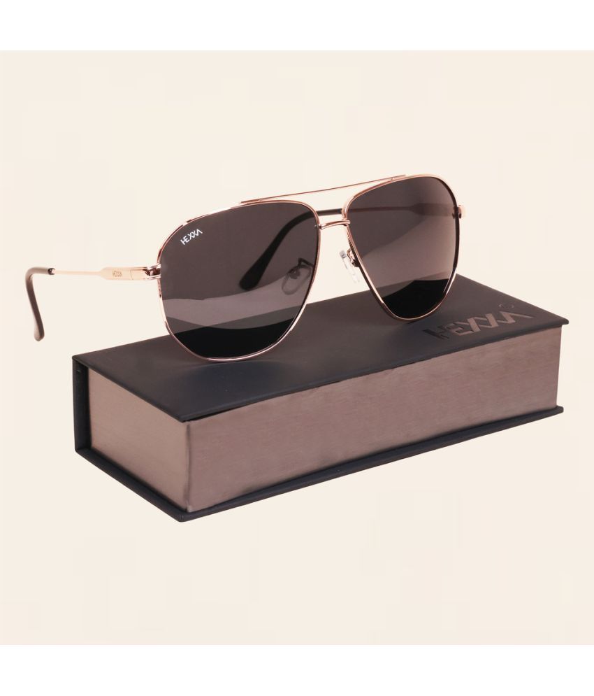     			Hexxa Gold Pilot Sunglasses ( Pack of 1 )