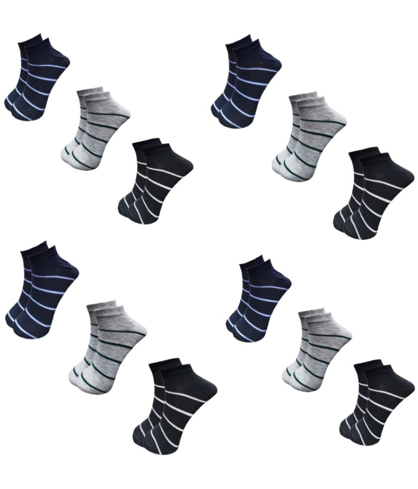     			KALRA MAGIC Pack of 12 Men's Cotton Ankle Length Socks ( Multicolor )