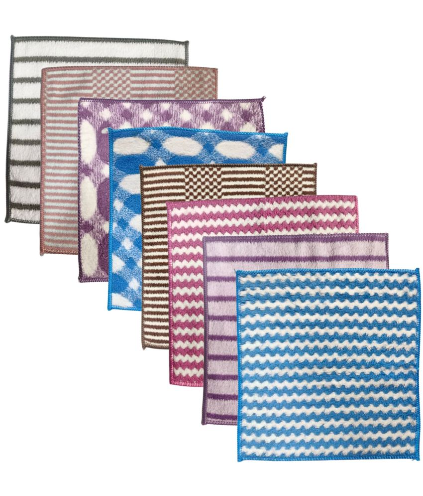     			KLEANSHINE Handkerchief for Women (Colour & Print May Vary) (25 x 25 CM) Pack of 8