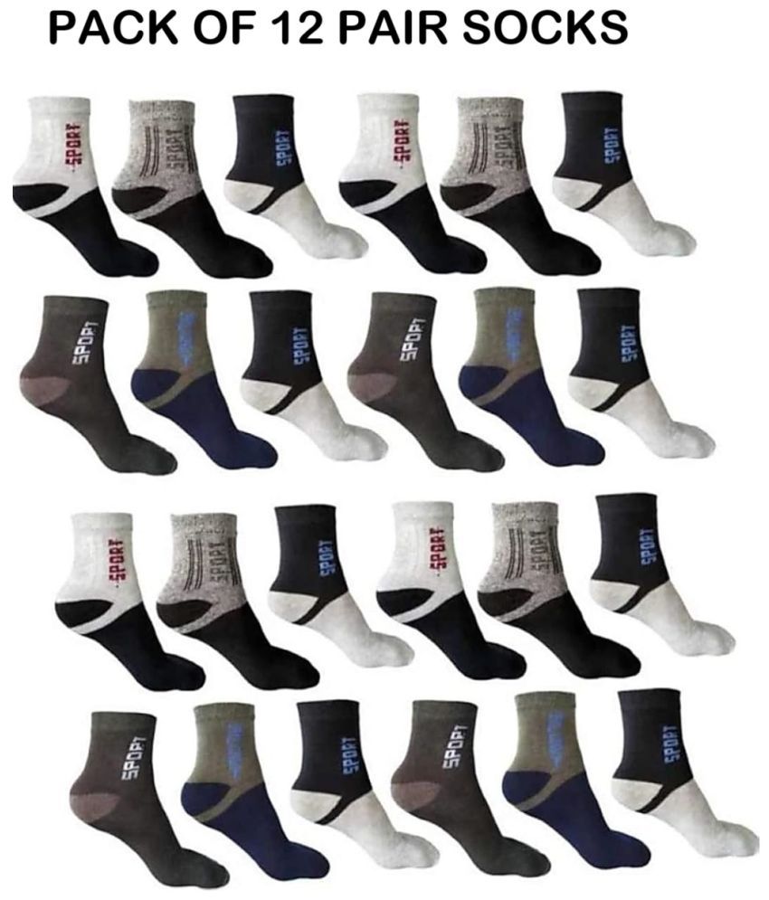     			OTC Pack of 12 Men's Cotton Ankle Length Socks ( Multicolor )