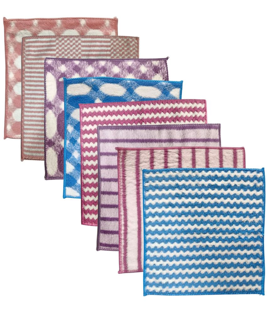     			Wash Cloth Face Towel Handkerchief for Women (Colour & Print May Vary) (25 x 25 CM) Pack of 8