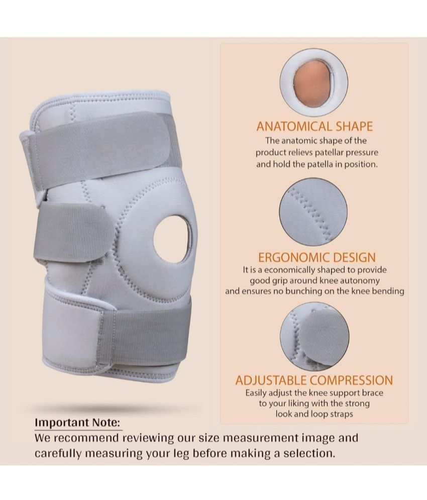     			Witzion Unisex Sports Knee Supports Single Grey ( Free Size - Size )