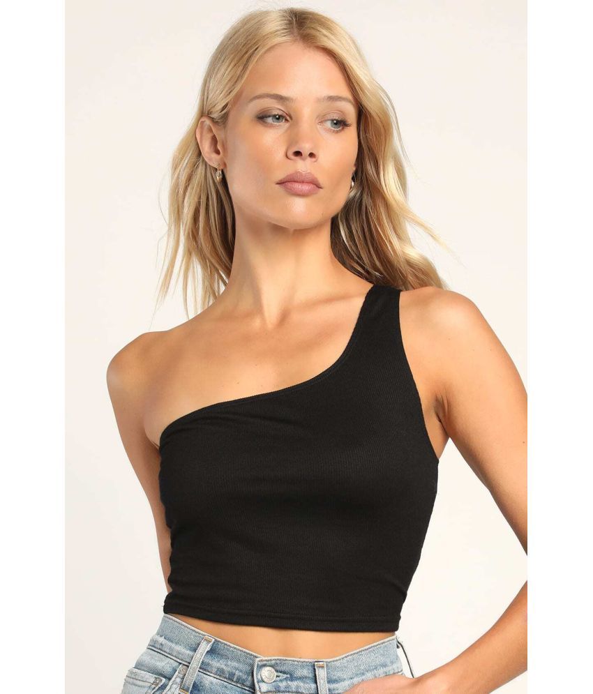     			Calm Down Black Crepe Women's Crop Top ( Pack of 1 )