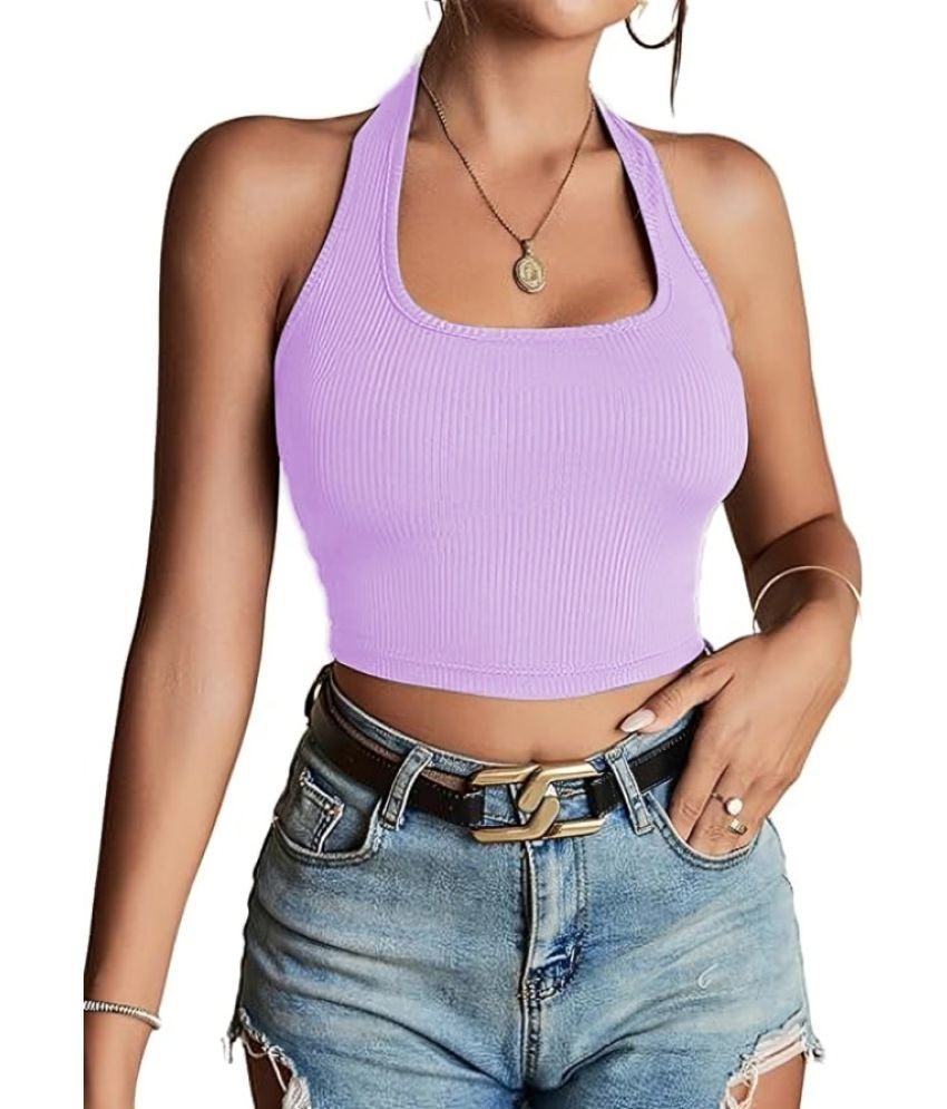     			Calm Down Purple Crepe Women's Crop Top ( Pack of 1 )