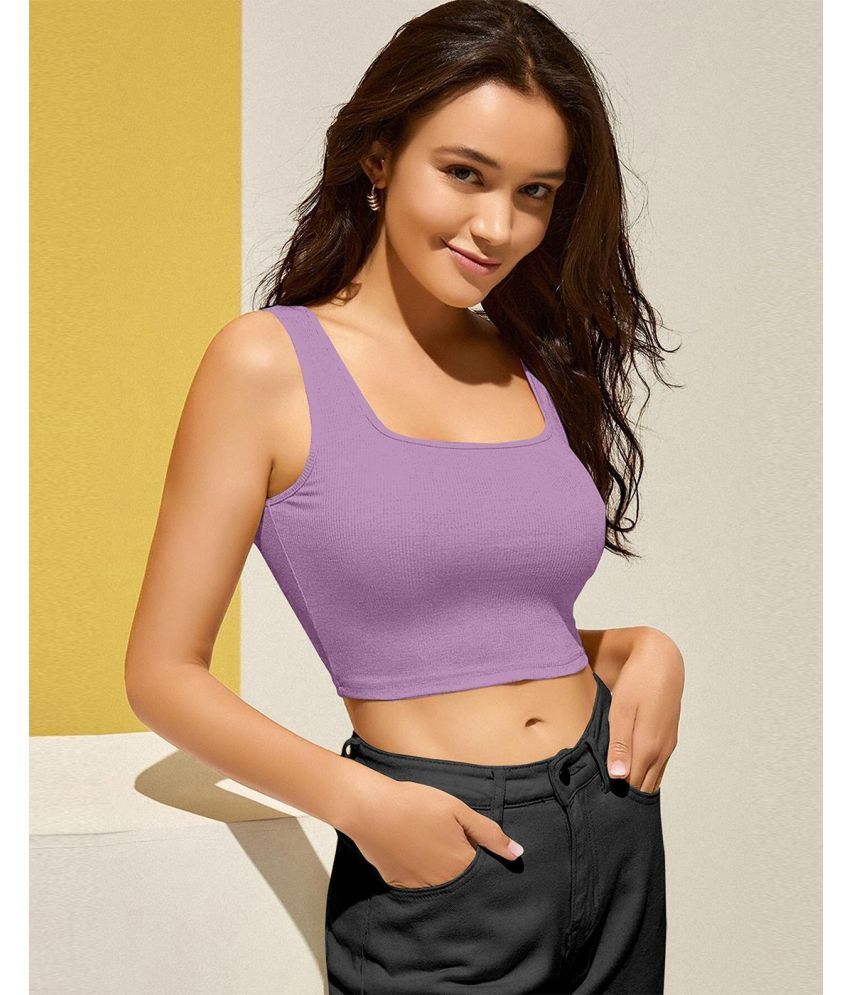     			Calm Down Purple Crepe Women's Crop Top ( Pack of 1 )