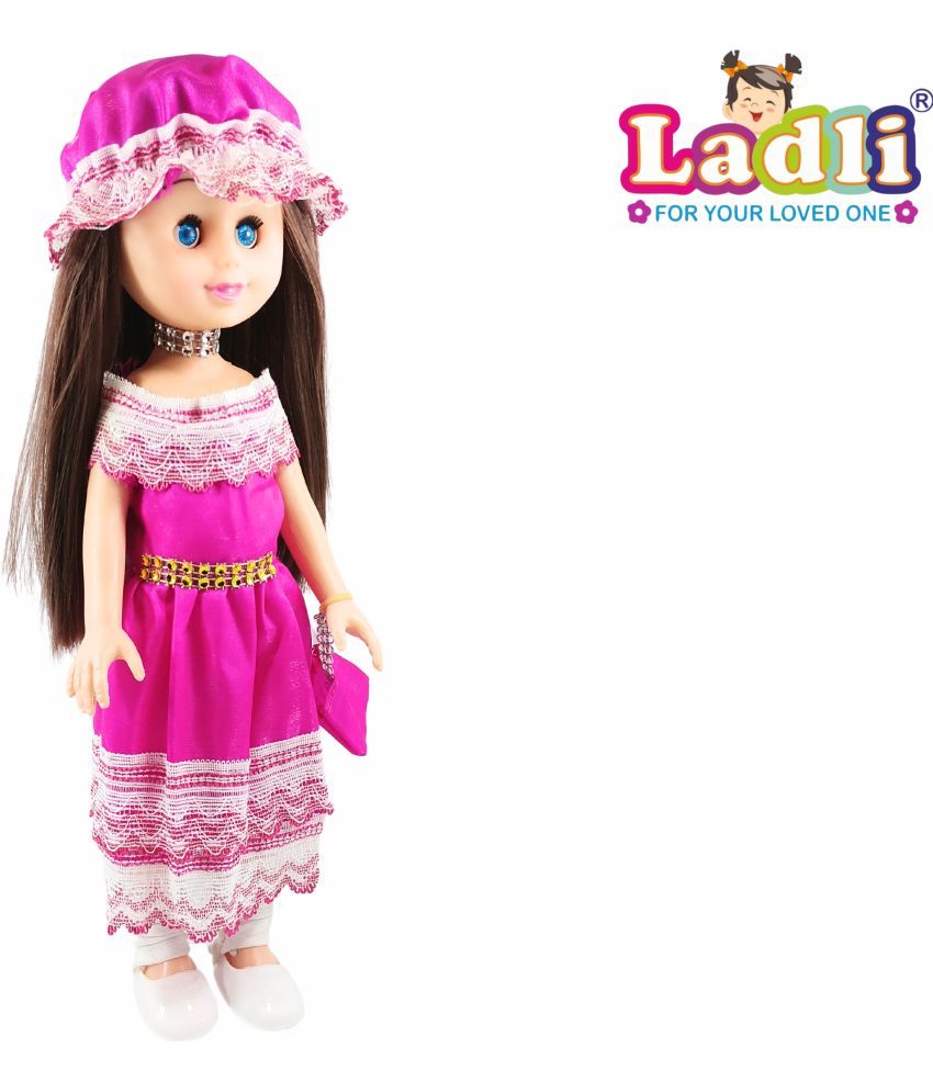     			Cute Girl Doll Toy with Moveable Arms and Legs - Beautiful Dress, Cap, Shoes 714