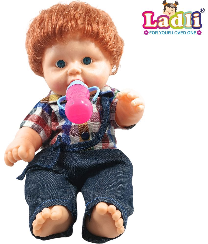     			Cute Soft Doll Toy for Mix check dress and kids wallet Golu Baba Toy for Kids_A