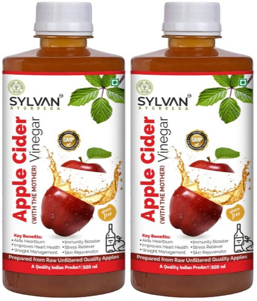     			SYLVAN AYURVEDA APPLE CIDER VINEGAR WITH 'THE MOTHER' JUICE FOR REDUCE BELLY FAT, FOR HEALTHY HEART AND MORE | PACK OF 2 (2 x 500 ml)