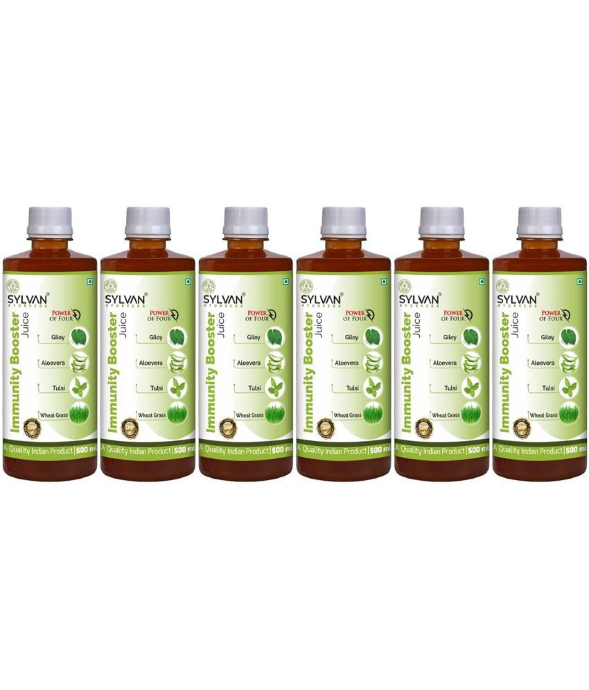     			SYLVAN AYURVEDA GILOY JUICE FOR IMMUNITY BOOSTS WITH ALOE VERA, TULSI AND WHEAT GRASS | PACK OF 6 | JAMBO PACK (6 x 500 ml)