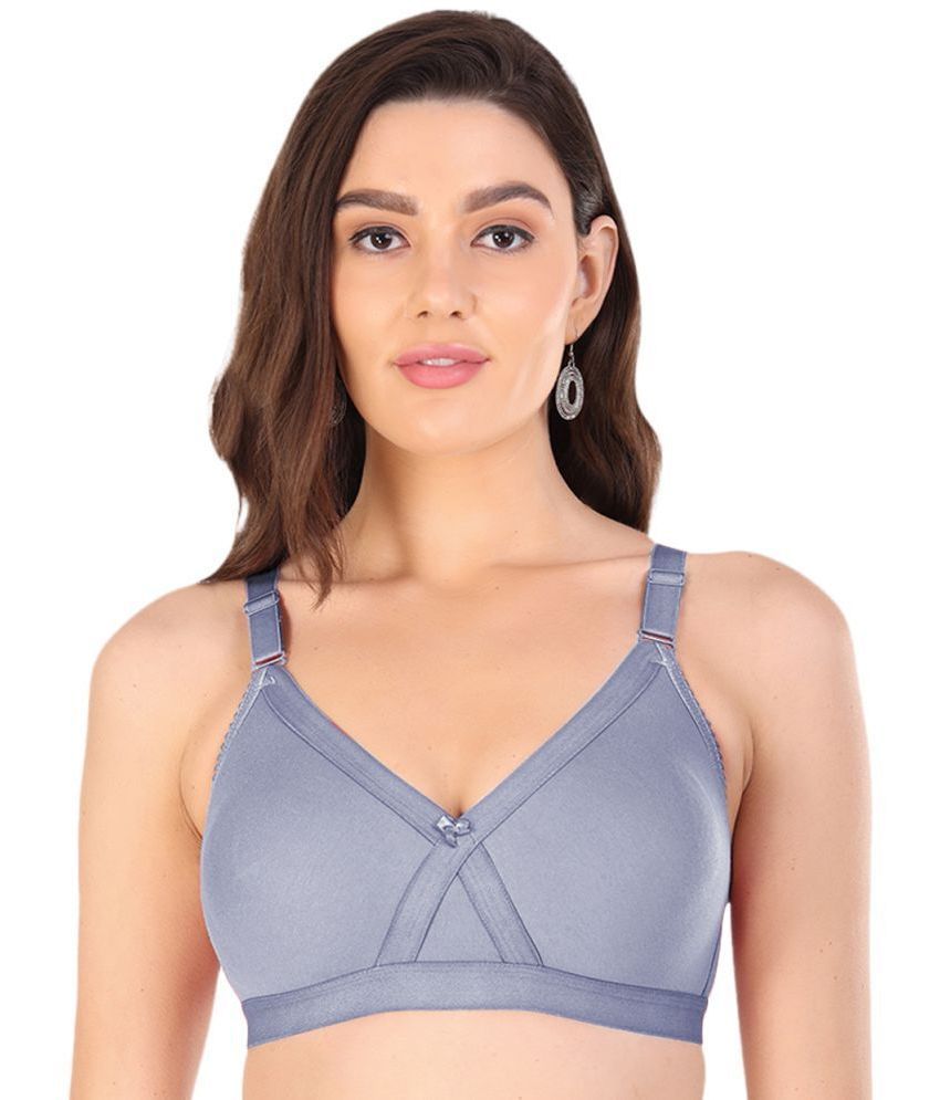     			Arc de Shapes Pack of 1 Cotton Blend Non Padded Everyday Bra For Women ( Light Grey )