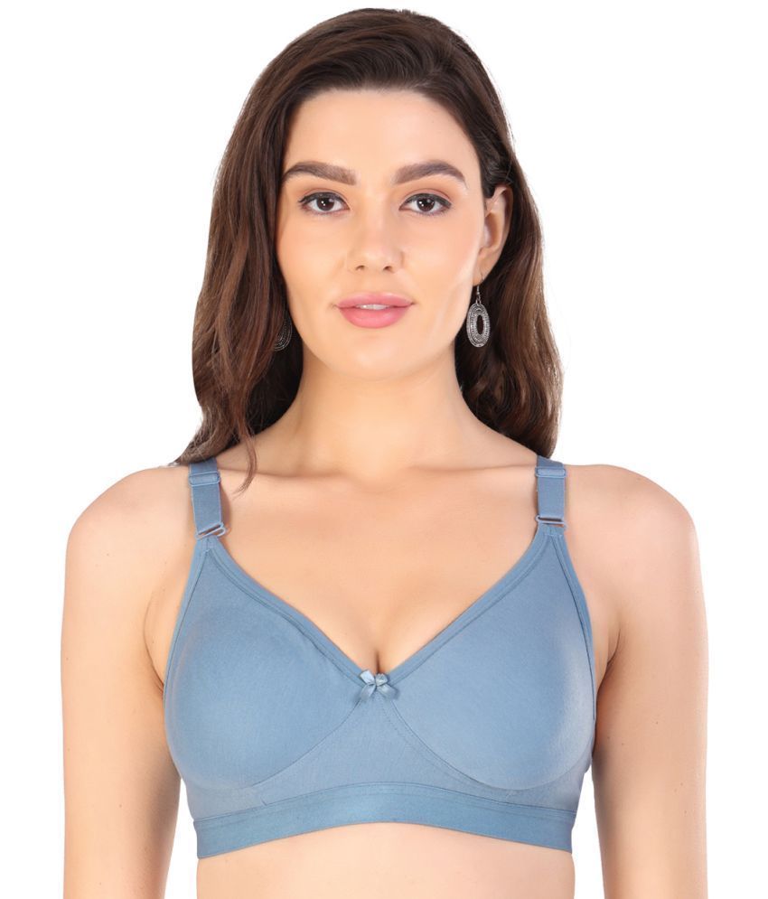     			Arc de Shapes Pack of 1 Cotton Blend Non Padded Everyday Bra For Women ( Blue )