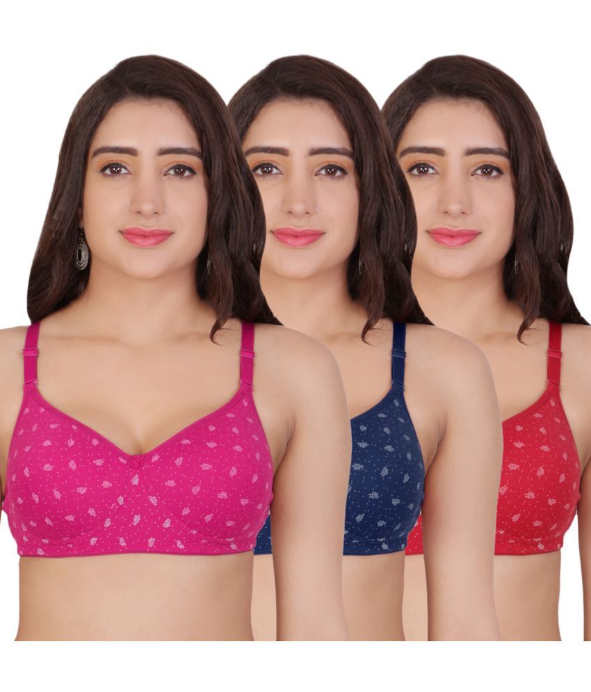     			Arc de Shapes Pack of 3 Cotton Blend Lightly Padded T-Shirt Bra For Women ( Multicolor3 )