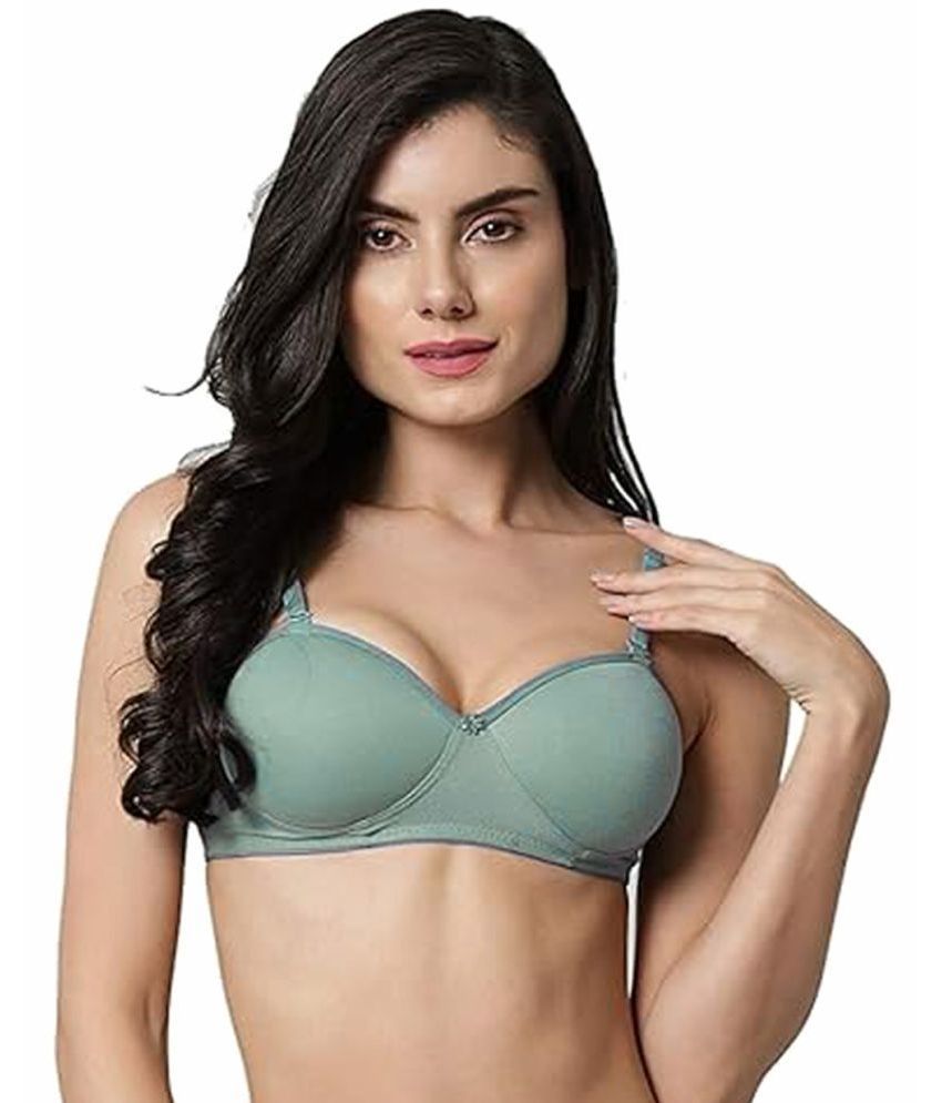     			Arc de Shapes Pack of 1 Cotton Blend Lightly Padded Push Up Bra For Women ( Green )