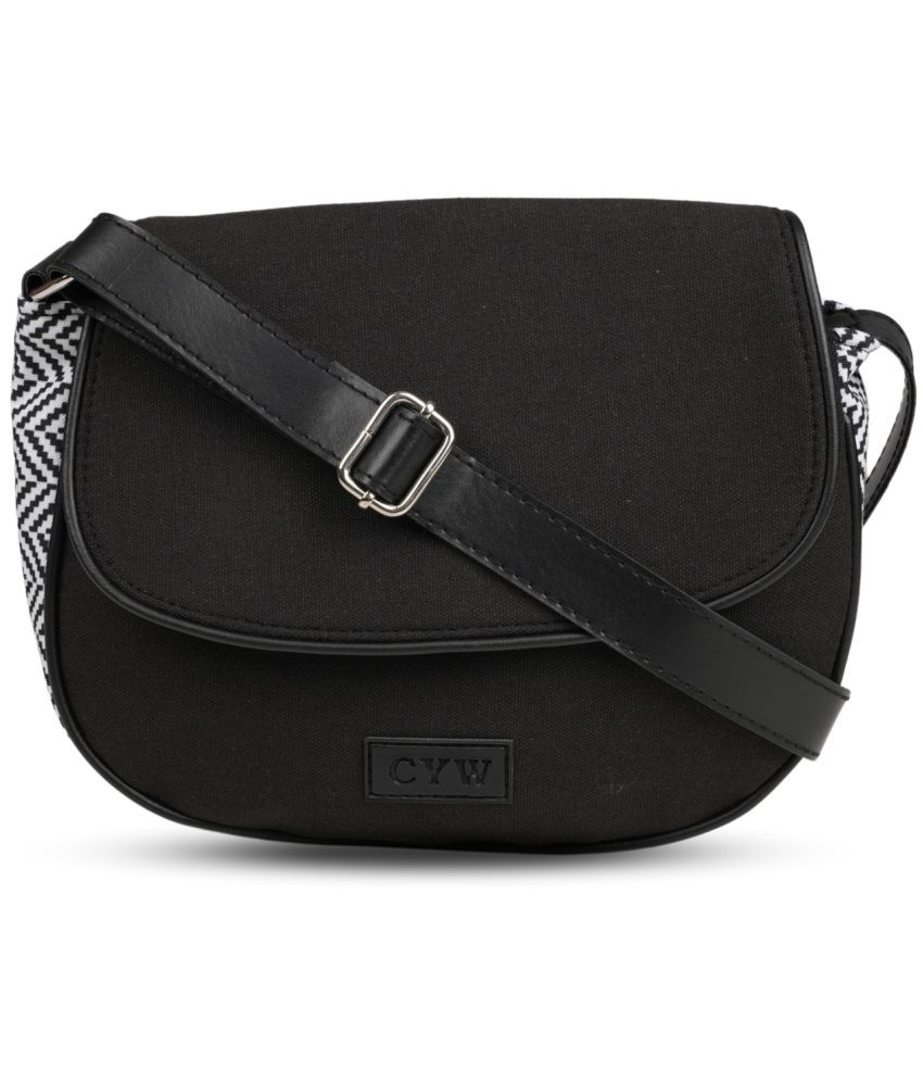     			CYW Sling Bag Canvas Set of 1 ( Black )