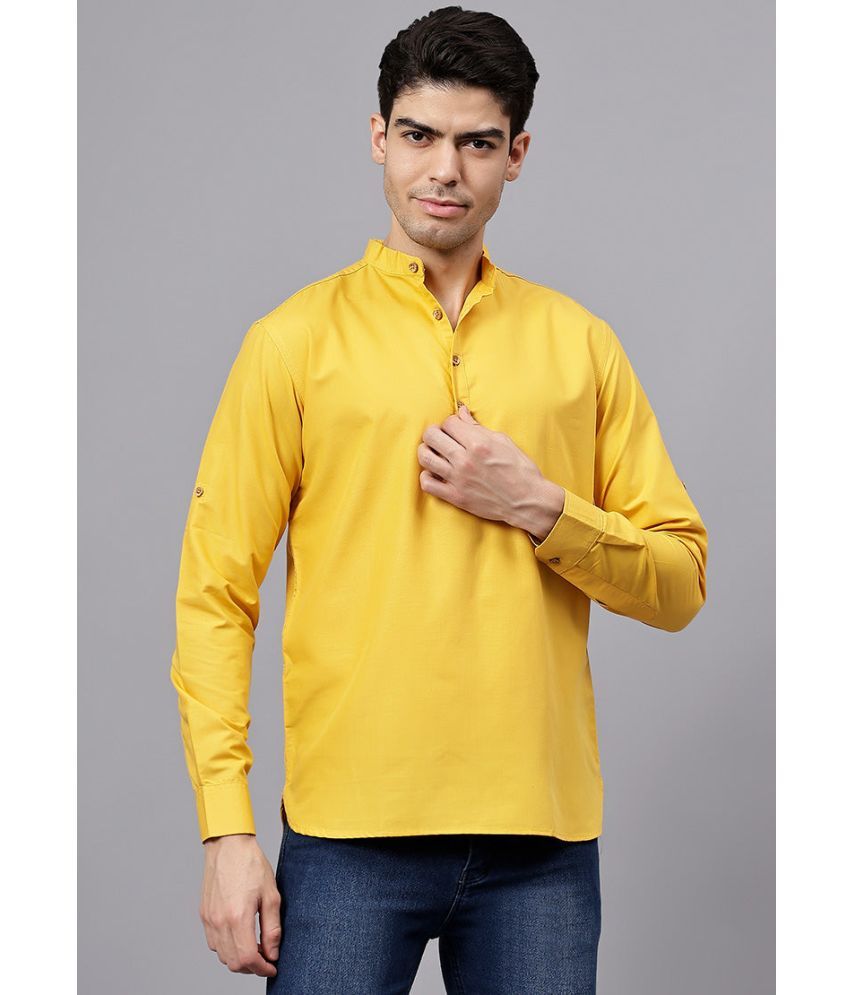     			DiAsh Yellow Cotton Blend Men's Regular Kurta ( Pack of 1 )