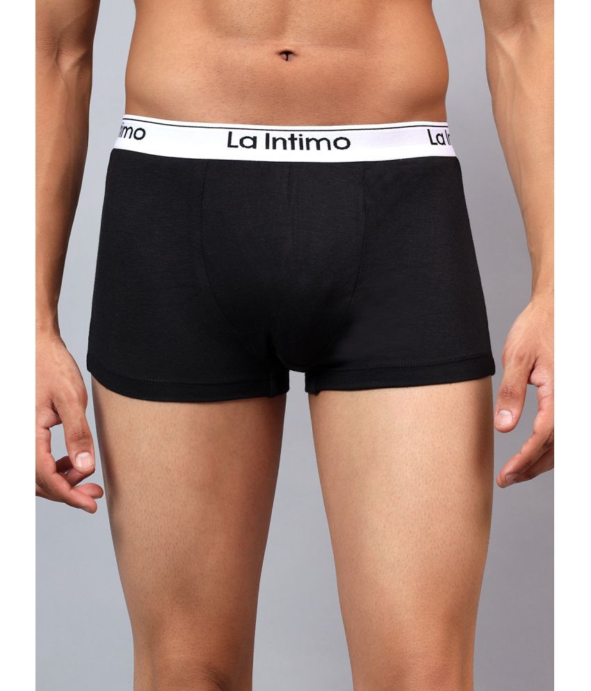     			La Intimo Pack of 1 Modal Trunks For Men's ( Black )