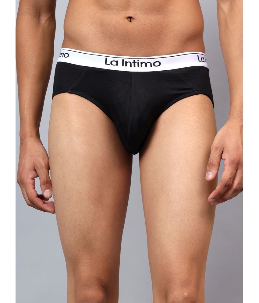     			La Intimo Pack of 1 Modal Briefs For Men's ( Black )