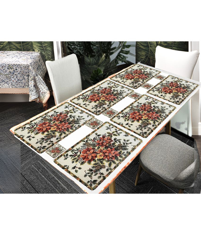     			Revexo PVC Floral Rectangle Table Mats & Coasters ( 40 cm x 30 cm ) Pack of 12 - Multi