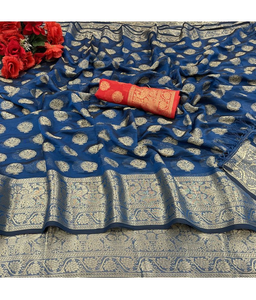     			Shree Gullak Silk Pack of 1 Jacquard Printed Saree With Blouse Piece ( Grey )