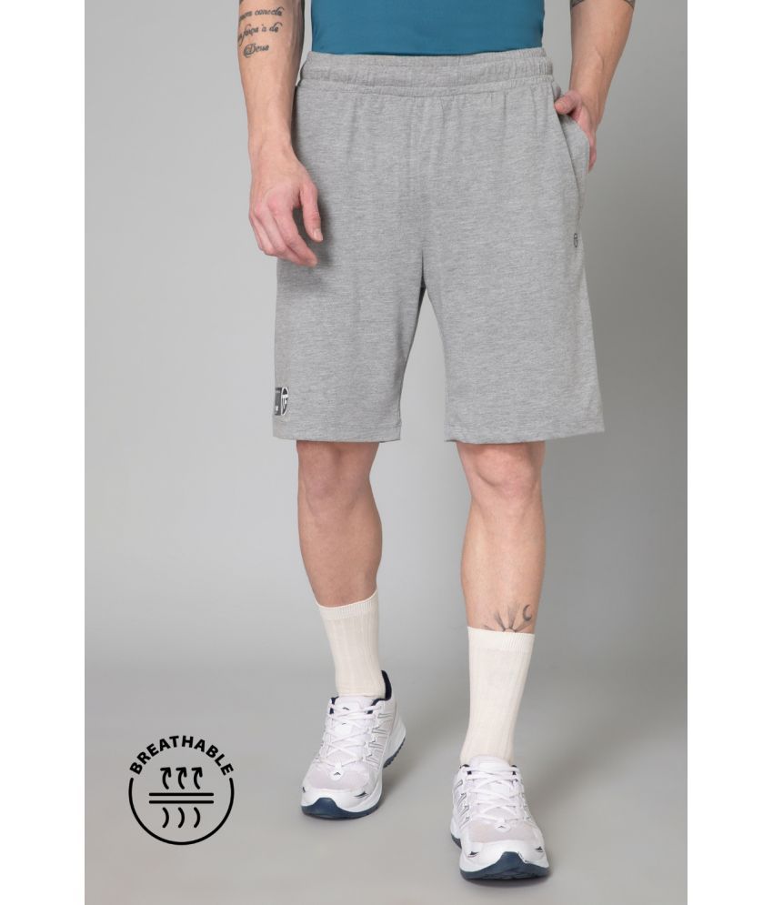     			Turnfit Grey Cotton Blend Men's Shorts ( Pack of 1 )