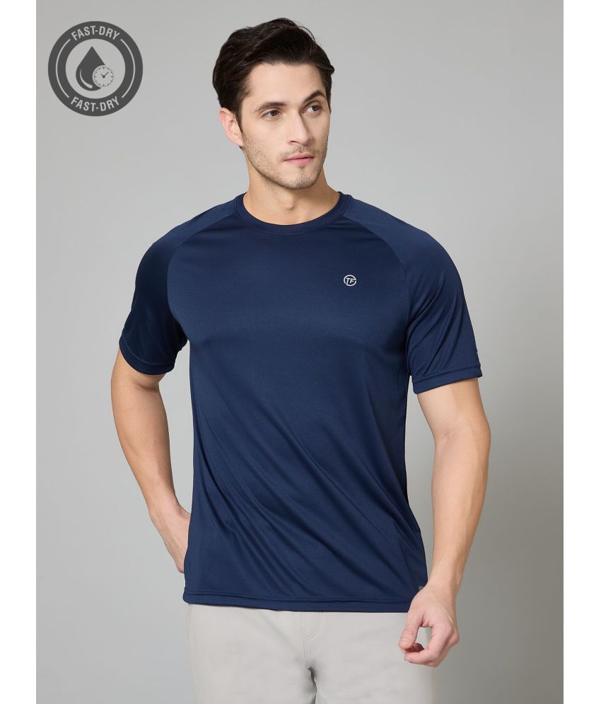     			Turnfit Polyester Regular Fit Solid Half Sleeves Men's Round T-Shirt - Blue ( Pack of 1 )