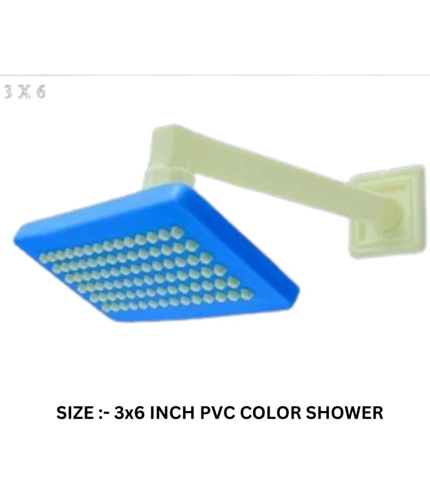     			BATHONIX 3x6" PVC Blue Feny Shower with 9" Arm Plastic (ABS) Overhead Shower