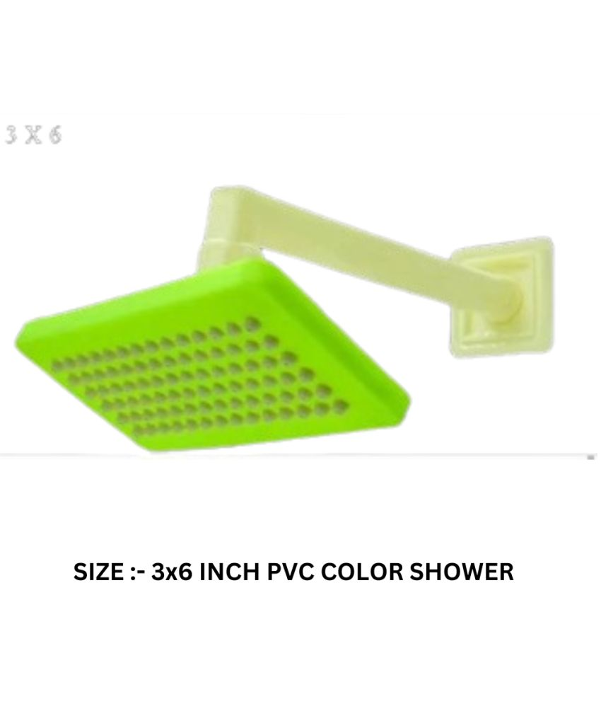     			BATHONIX 3x6" PVC Green Feny Shower with 9" Arm Plastic (ABS) Overhead Shower