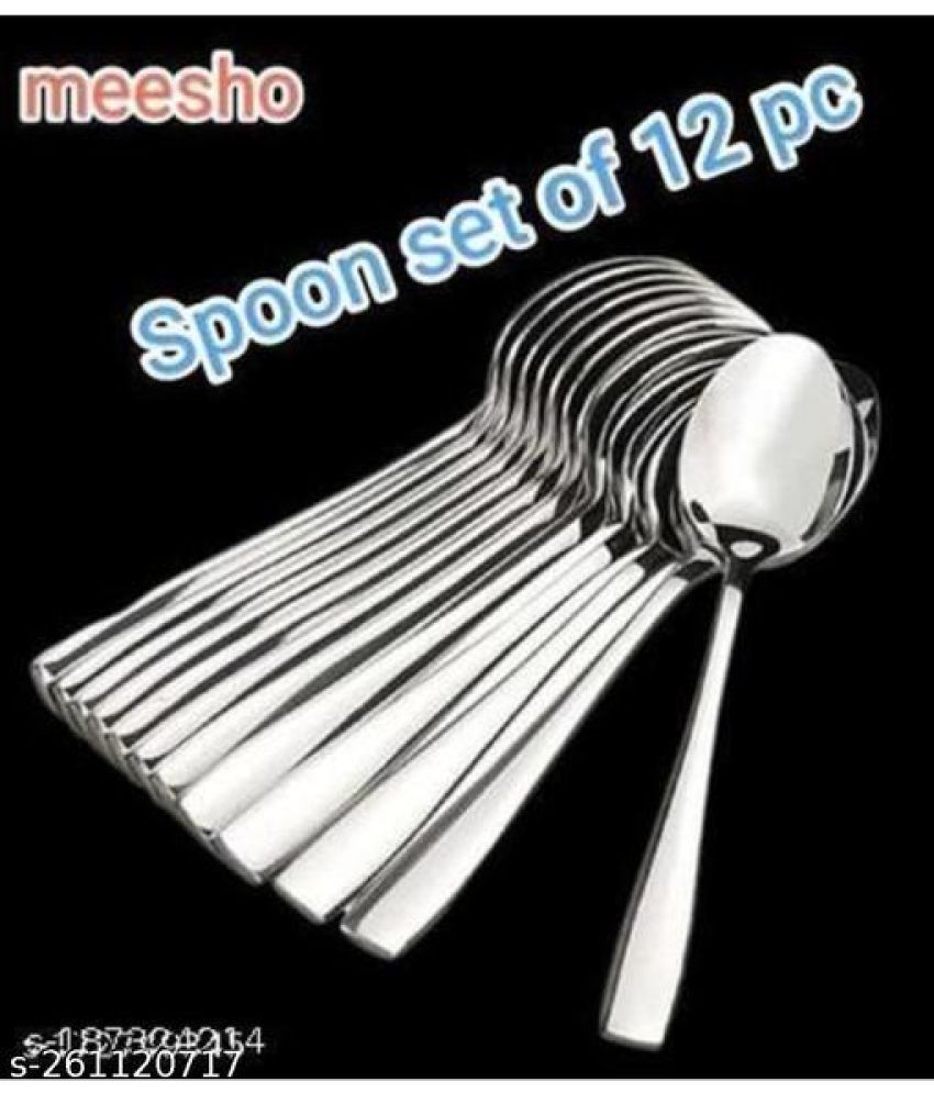     			BLUENIN Kitchen Product Stainless Steel Baby Spoon steel ( Pack of 24 )