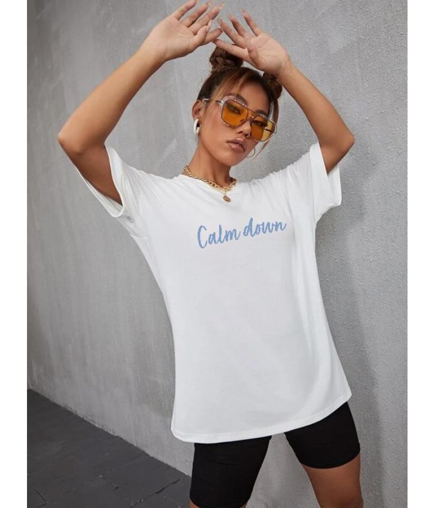     			Calm Down Pack of 1 Cotton Blend Women's T-Shirt ( White )