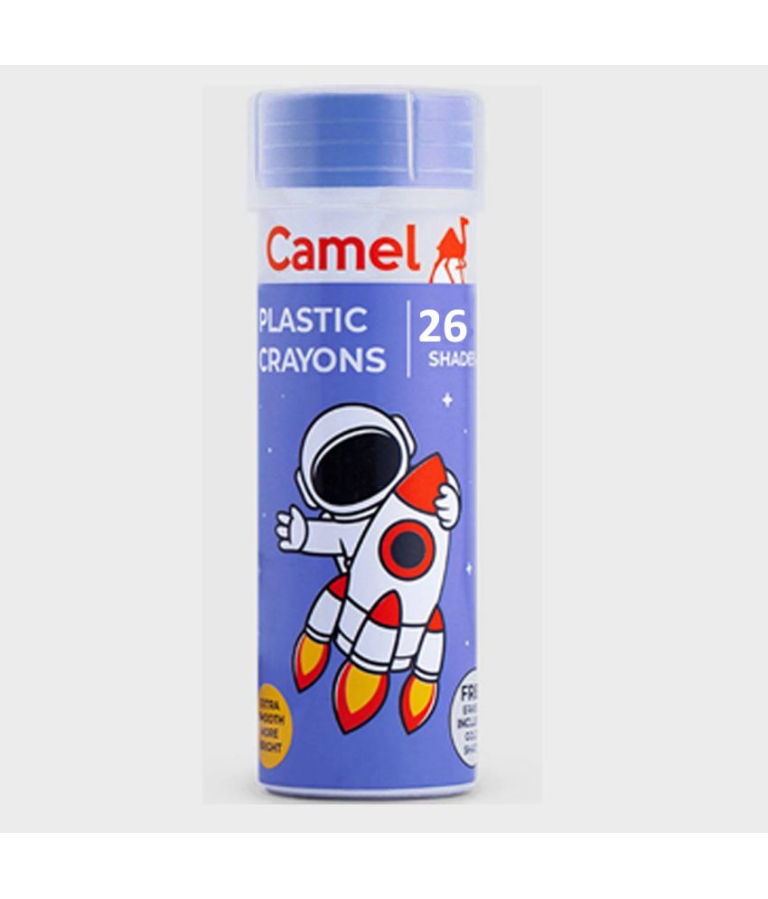     			Camel Plastic Crayons (26 Shades with 1N Eraser, 1 Sharpener Free) PACK OF 4