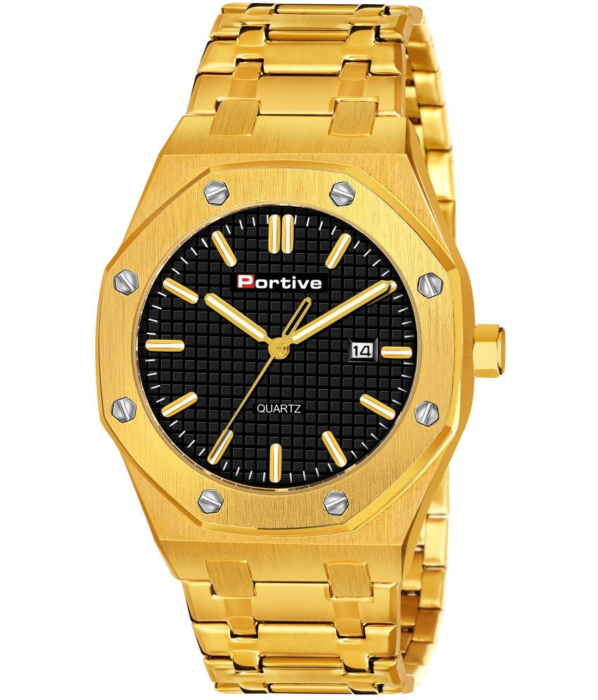     			PORTIVE Gold Stainless Steel Analog Men's Watch