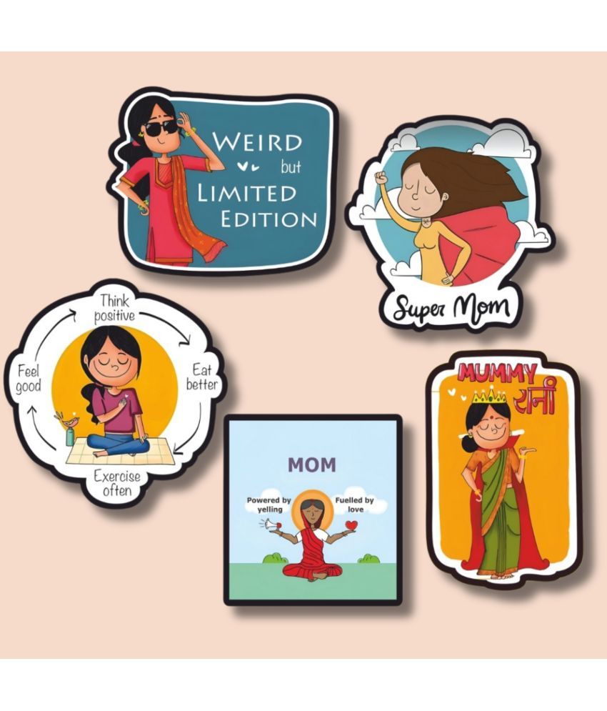     			Phirki Studio Wood Fridge Magnet - Pack of 5