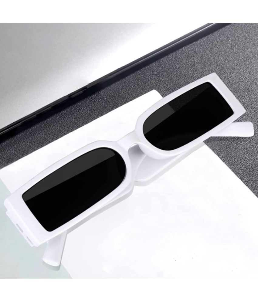     			SGMC White Rectangular Sunglasses ( Pack of 1 )