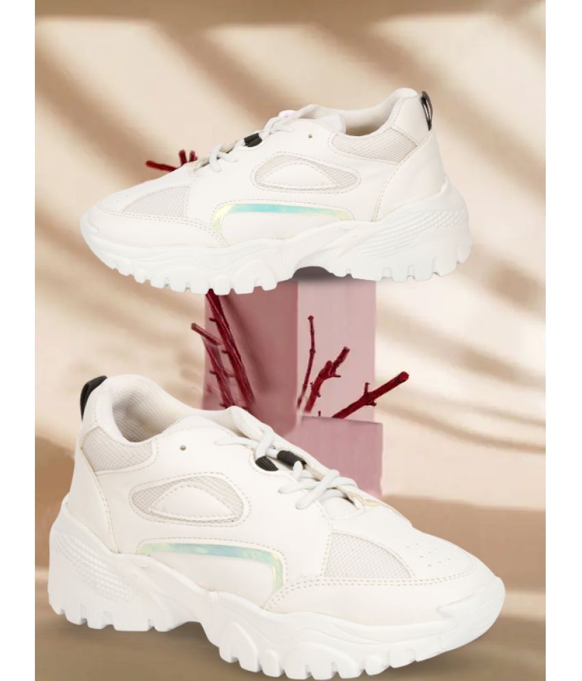     			Sneakersvilla White Women's Sneakers