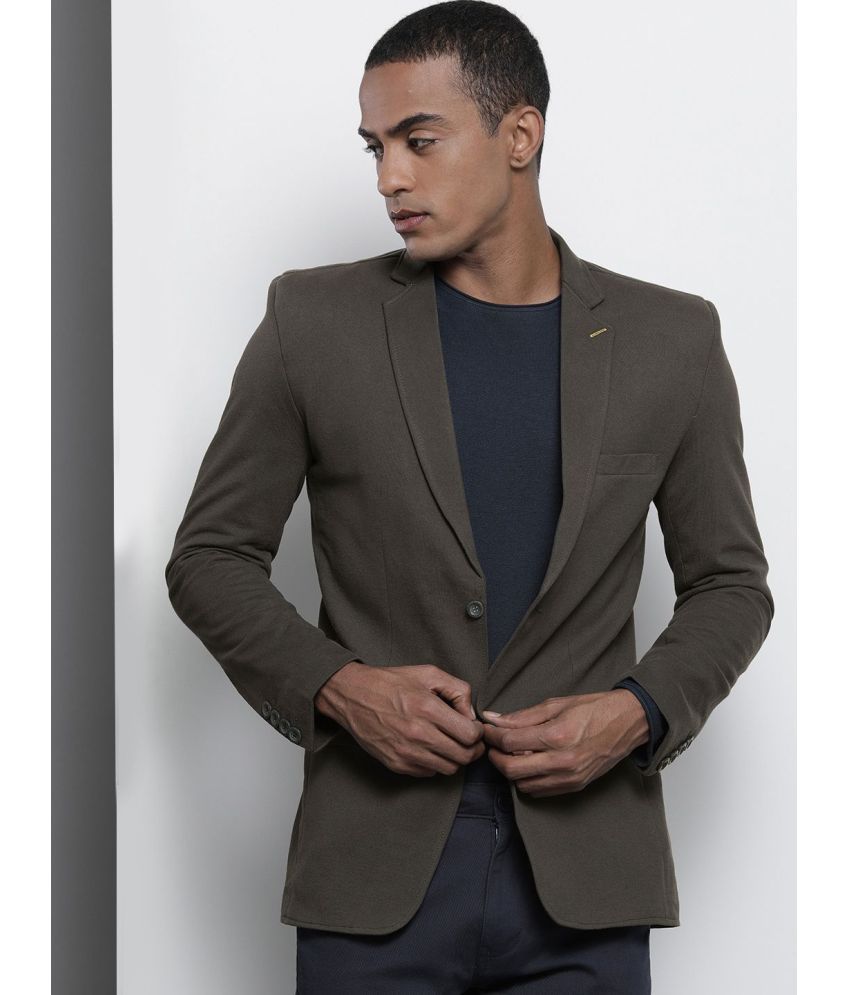     			The Indian Garage Co. Cotton Men's Blazer - Grey ( Pack of 1 )