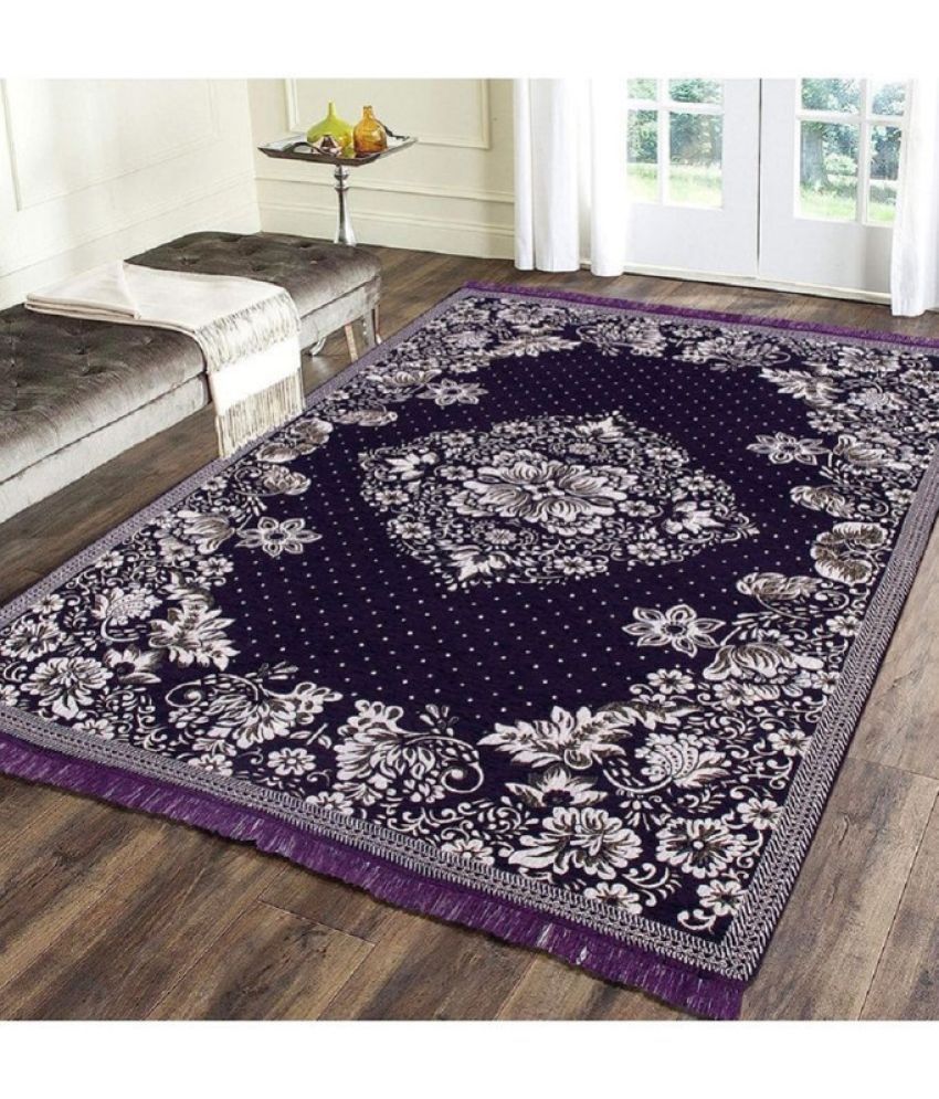     			Zesture Purple Cotton Carpet Abstract 4x6 Ft