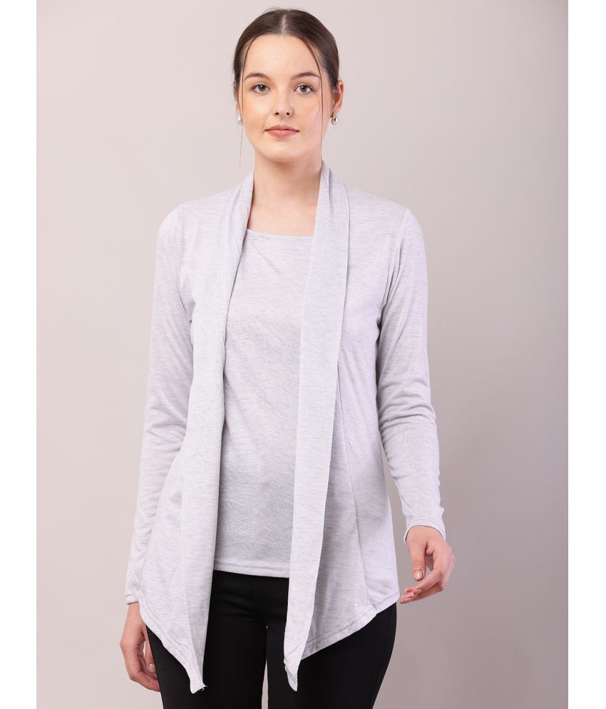     			risemax Poly Cotton Women's Shrugs - Grey ( Single )