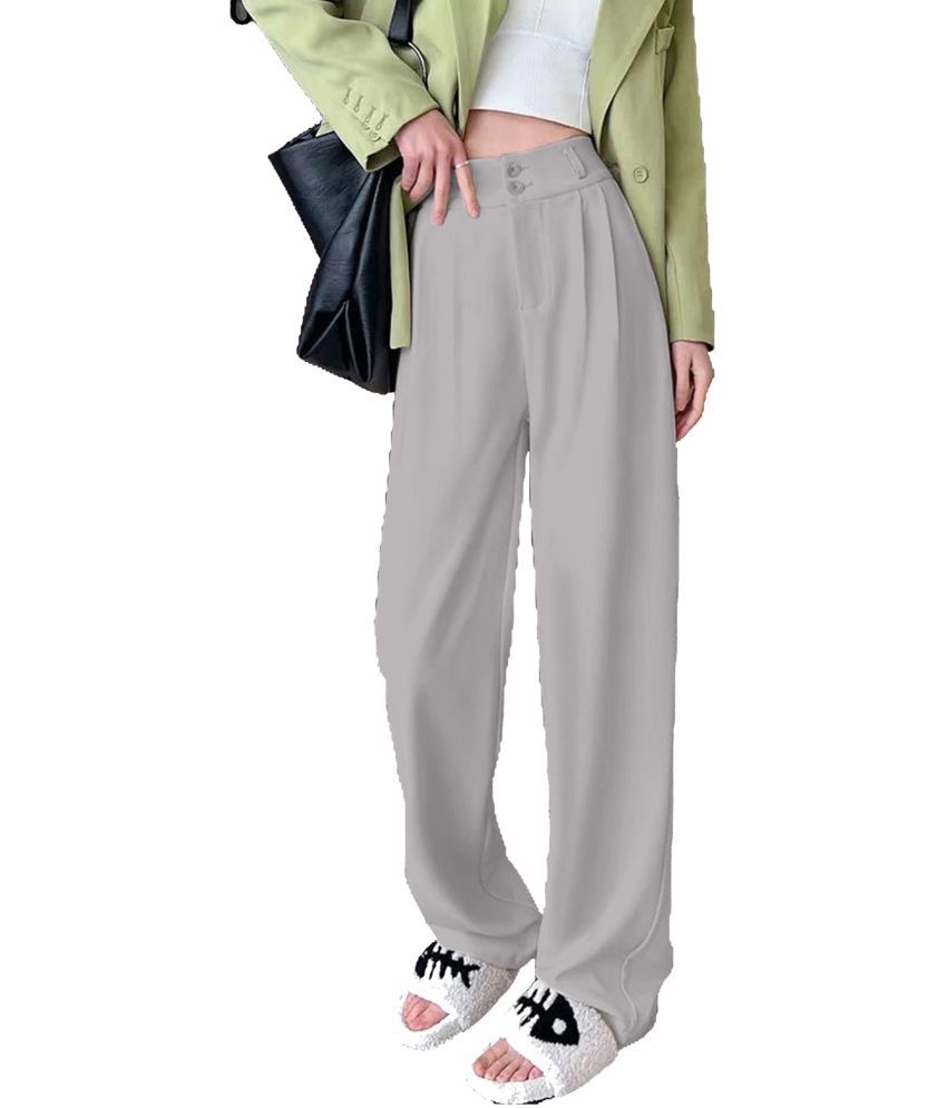     			Aahwan Pack of 1 Polyester Relaxed Women's Casual Pants ( Grey )