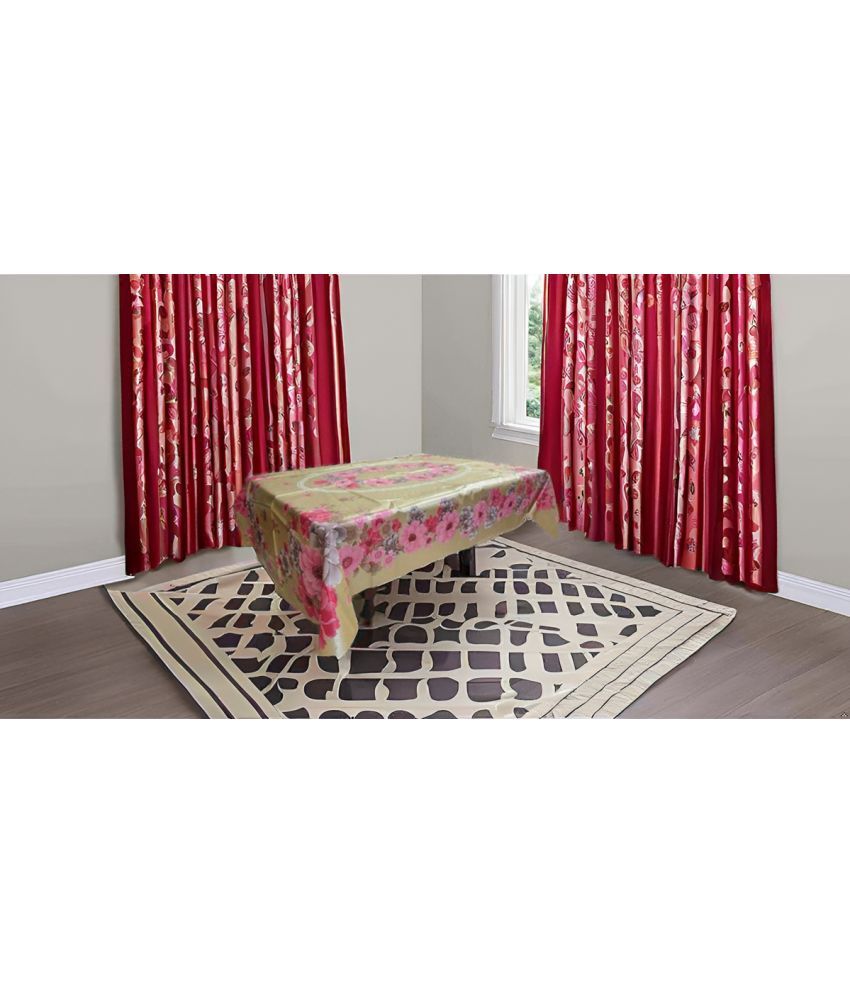     			CreadCraft Printed PVC 4 Seater Rectangle Table Cover ( 152 x 102 ) cm Pack of 1 Multi