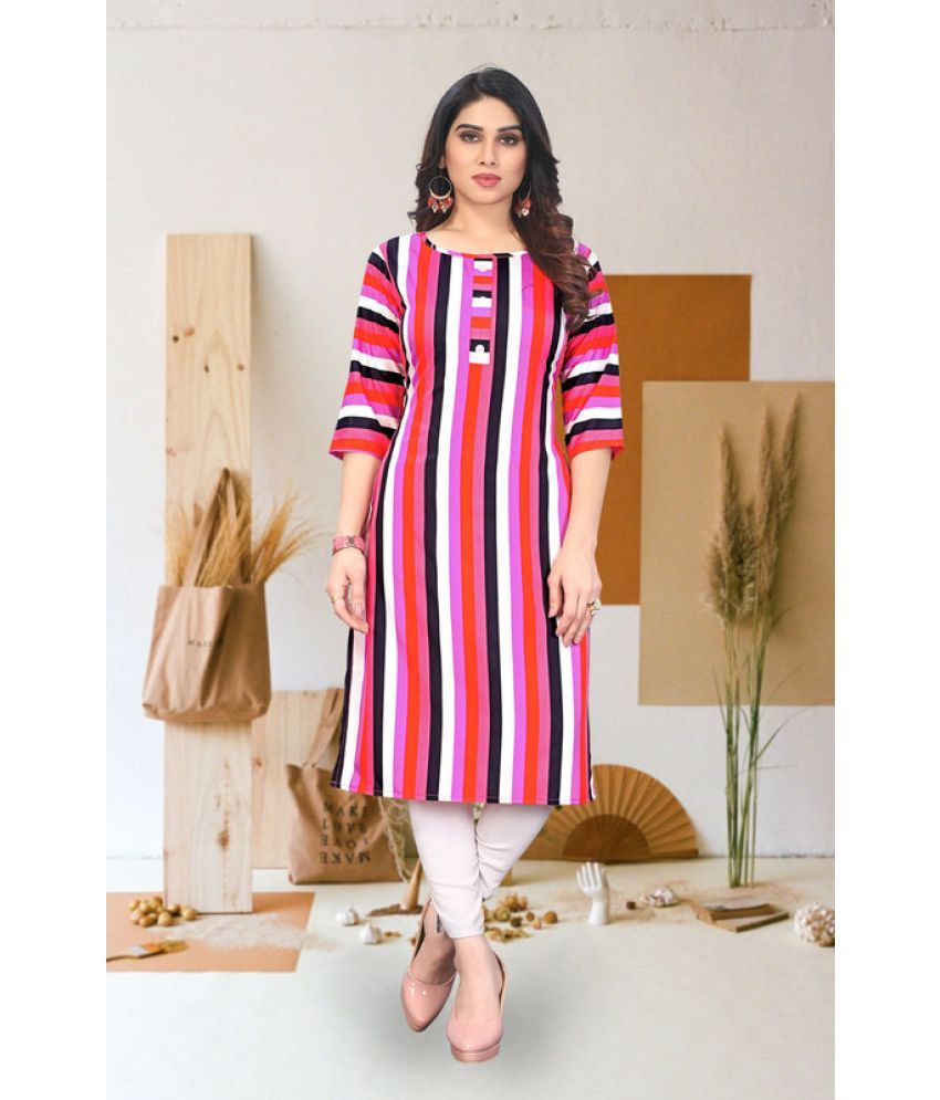     			KETAKI FASHION Pack of 1 Crepe Printed Straight Women's Kurti - ( Multicolor )