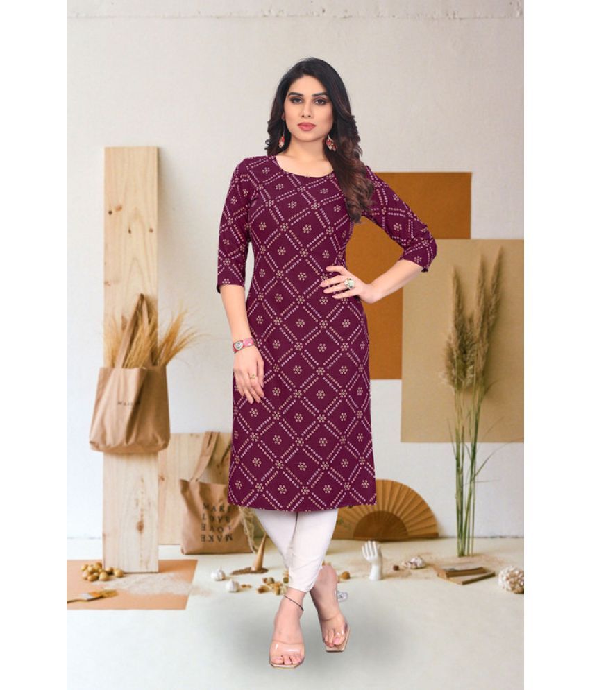     			KETAKI FASHION Pack of 1 Crepe Printed Straight Women's Kurti - ( Multicolor )