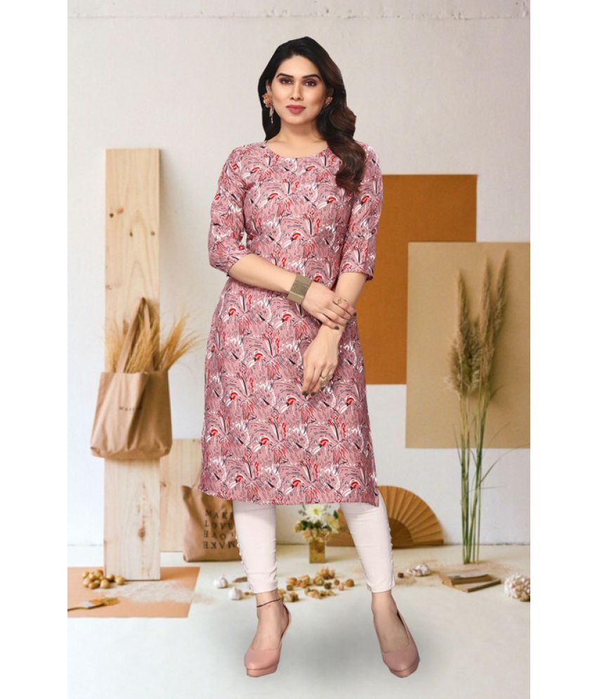     			KETAKI FASHION Pack of 1 Crepe Printed Straight Women's Kurti - ( Multicolor )