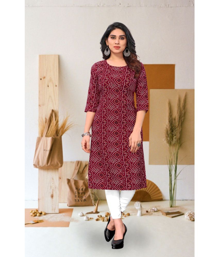     			KETAKI FASHION Pack of 1 Crepe Printed Straight Women's Kurti - ( Multicolor )