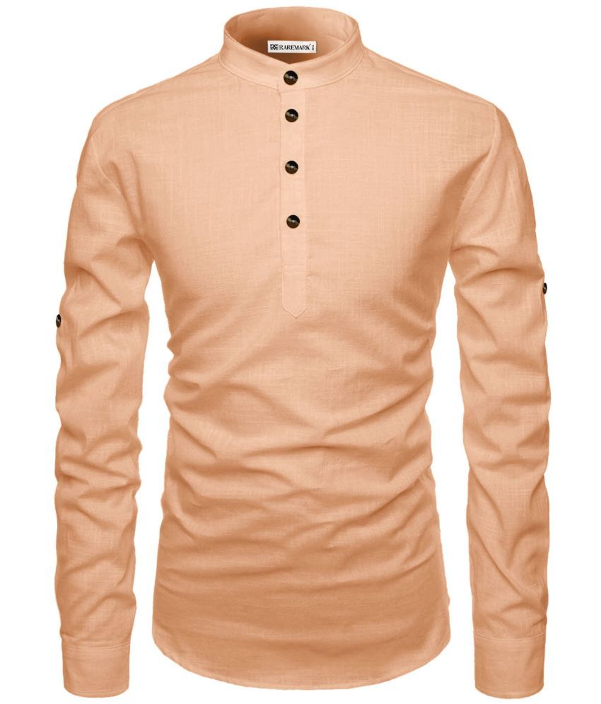     			RAREMARK Orange Cotton Men's Regular Kurta ( Pack of 1 )