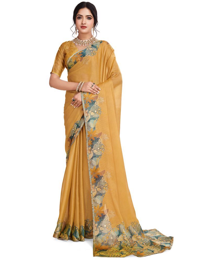     			RekhaManiyar Pack of 1 Chiffon Printed Saree With Blouse Piece ( Orange )