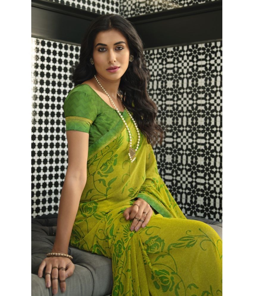     			PHORIA STYLE Pack of 1 Georgette Woven Saree With Blouse Piece ( Light Green )