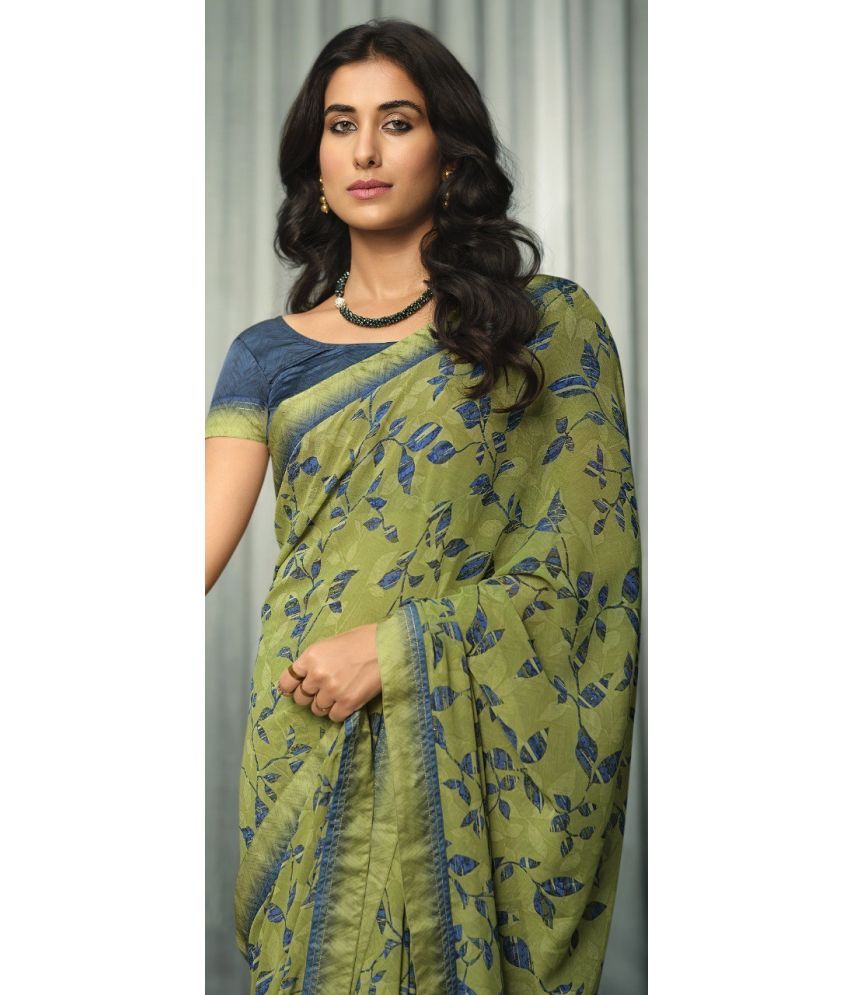     			PHORIA STYLE Pack of 1 Georgette Woven Saree With Blouse Piece ( Light Green )