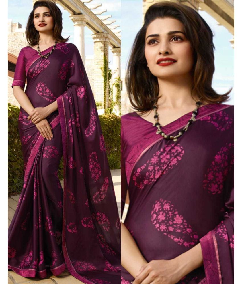     			PHORIA STYLE Pack of 1 Georgette Printed Saree With Blouse Piece ( Purple )