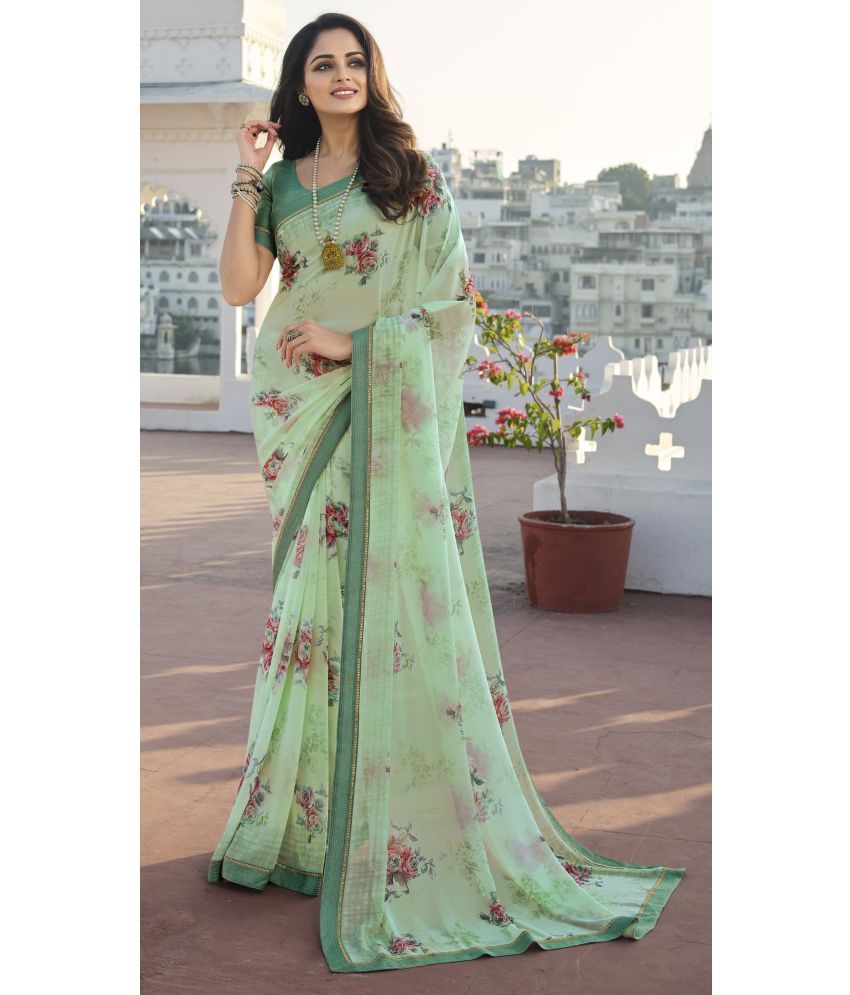     			PHORIA STYLE Pack of 1 Chiffon Printed Saree With Blouse Piece ( Light Green )