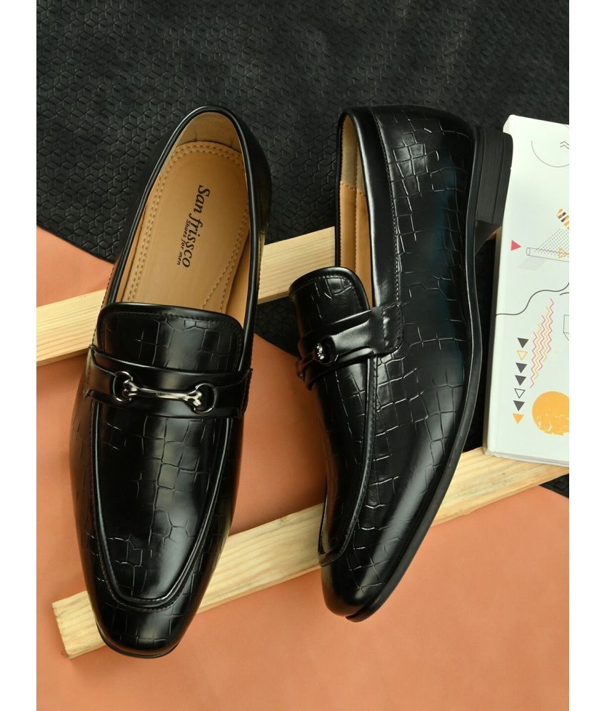     			San Frissco Black Men's Slip On Formal Shoes